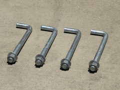 Sandbaggy 1″ x 12″ Threaded Concrete Anchor L-Bolts – Hot Dipped Galvanized