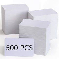 500 Pack Blank White PVC ID Cards – CR80 30 Mil Plastic Cards for Photo ID Badge