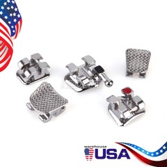 10 Packs Dental Orthodontic Brackets Braces 345 Hooks Mini Roth .022 Mesh Base