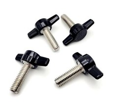 5/16″ x 1″ Thumb Screw T Bolts Black Butterfly Tee Wing Knob Stainless 4 Pack