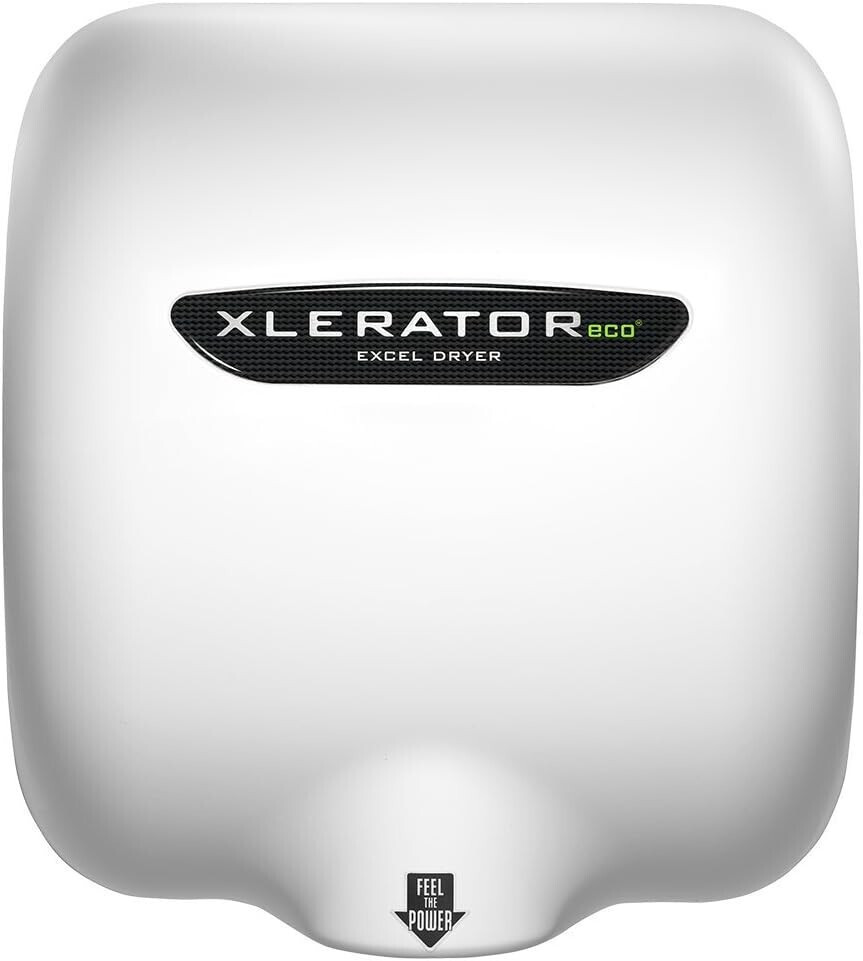 Excel Dryer XLERATOR XL-BW- ECO 1.1N, White 10 second fast drying hand dryer