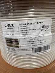 CAROL RG-6U Type PLENUM Coaxial Cable C3524.41.86 Natural (White) 1000FT
