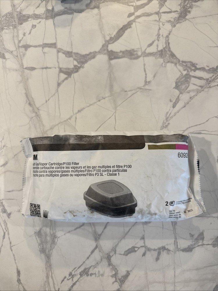 3M 60926 P100 Multi Gas Vapor Cartridge Filter, 2-Pack Exp 3/29