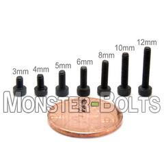 M2 Socket Head Cap Screws, 12.9 Alloy Steel w/ Black Oxide DIN 912, Coarse 0.40