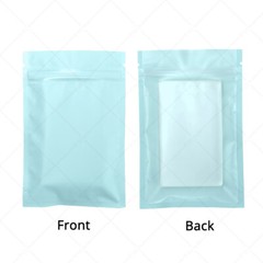 5x7in Matte Blue Front Clear Back Foil Mylar Flat Zip Lock Pouch Bag w/Machine