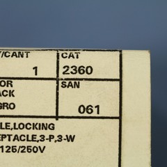 Leviton 2360-061 Twist Turn Locking L10-20R Receptacle Outlet 20A 125/250V Boxed