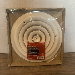 1 EVERBILT 8”Ceiling Diffuser Steel Round White, Paintable
