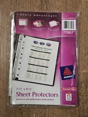 Avery Top Load Sheet Protector, Heavyweight, 8.5 X 5 1/2, Clear, 15 Pack