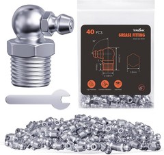 1/4″-28 Zerk Grease Fittings Kit with Wrench – 100Pc Straight Hydraulic Nipples