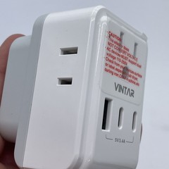 Foldable South Africa Travel Plug Adapter, Type M Power Adapter White