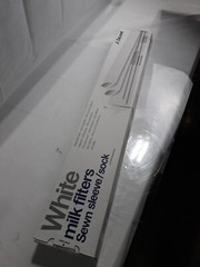 DELAVAL WHITE MILK FILTERS, SEWN SOCK(50 PCS)-830764080