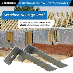 Sandbaggy Corrugated Masonry Wall Tie – Buck Anchor – 16 Ga (Hot Dip Galvanized)