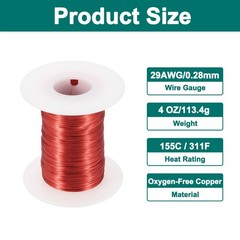 29 AWG Magnet Wire 29 Gauge 4 oz Enameled Copper Wire 155C(311F) Red White