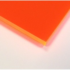 1/4″ Neon Orange Fluorescent Acrylic Plexiglass Sheet 12″ x 12″ AZM Displays