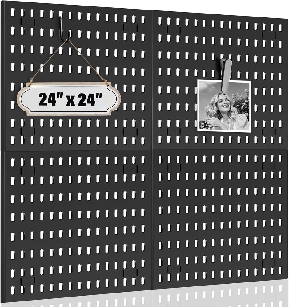 4 Pack Pegboard Panels Wall Organizer Pegboards Peg Board Brackets for Office