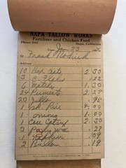 Vintage 1926 Receipt Book Pad NAPA TALLOW WORKS , NAPA CALIORNIA