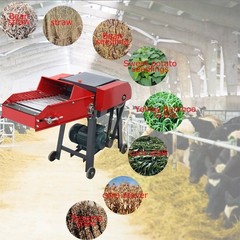 Auto Feed Hay Crusher 220V Straw Corn Cutter Pulverizer 6 Blade with Conveyor