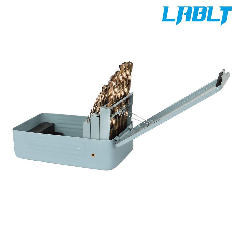 LABLT 25 Pcs 1-13MM Cobalt Jobber Twist Drill Bit Sets For Drilling Hard Metal