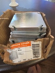 (50) Hubbell RACO 752 4″ Square Flat Blank Surface Covers