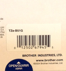 Genuine Brother Tze-B51 Black on Fluorescent Orange 1″ (24mm) Label Tape TzeB51