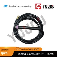 YOUCU SG-55A 7.6M/25ft High Frequency Pilot Arc AIR Plasma Straight CNC Torch
