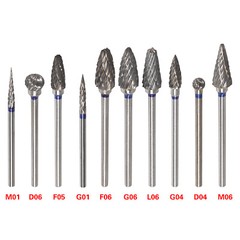 10 Pcs Dental Lab Polishing Bur Drills Tungsten Steel Carbide Burs Burrs 2.35MM