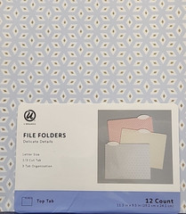 File Folders, 1/3-Cut Tab/Assorted colors/Letter Size/3 Tab Organization/12 pack