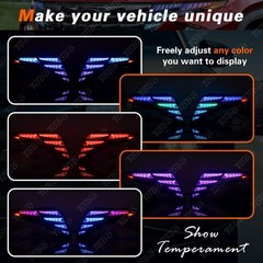 Multicolor Halo LED Headlights DRL Running Lights for Tucson 2022-2024 Pair