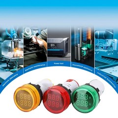 AC Voltage Current Monitor Meters with LED Display Pack of Three Units