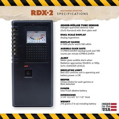 RDX-2 Handheld Radiation Detector, Geiger Counter for Gamma/Beta/X-Ray