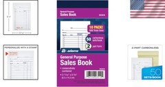 Compact General Purpose Sales Book – 50 Sets per Book, Carbonless Convenience