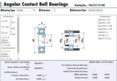 1PCS New For NACHI 7312B Angular Contact Ball Bearings 60x130x31mm