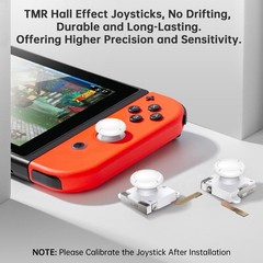 BRONAL TMR Hall Effect Joystick Replacement for JoyCon – 32 in White 2 pairs