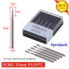 5X FG-557XL Dental Surgical Carbide Burs 25mm 557 FGOS Bone Cutting 1.6mm SL