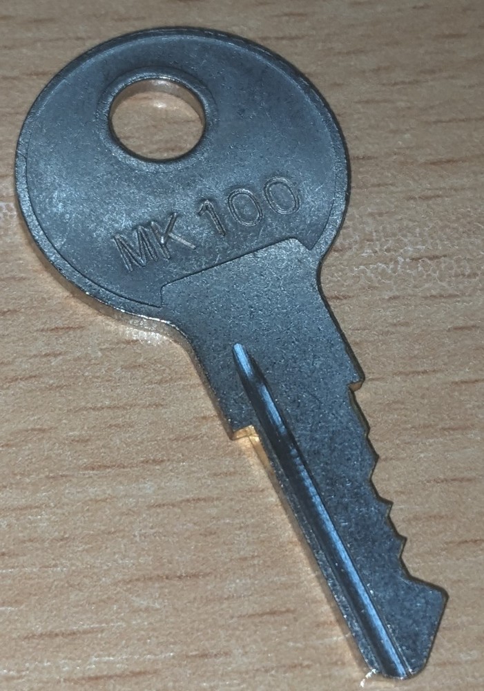 KEY FOR MK-100 LOCK FOR AMERICAN DRYER PART #WFR160104