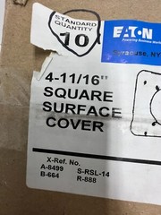 (QTY 10) Eaton TP734 Crouse-Hinds 4-11/16″ Square Surface Cover Raised Surface