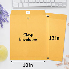 10″x13″ Brown Kraft Envelopes with Clasp Closure, 20 Count