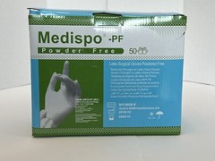 PACK OF 50 PAIRS – MEDISPO 9823-PF POWDER FREE LATEX SURGICAL GLOVES SIZE 7.5