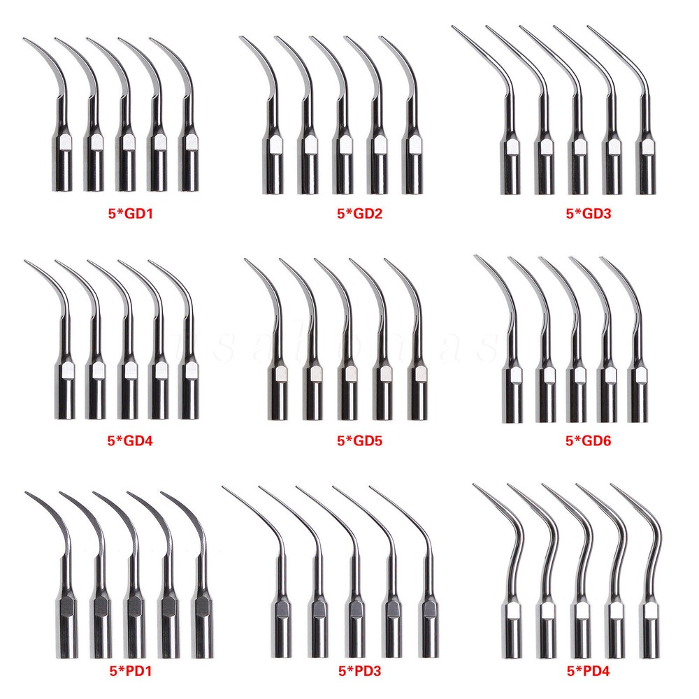 5 pc Dental Ultrasound Perio Scaler tips for DTE SATELEC handpiece GD1-GD6 PD3 4