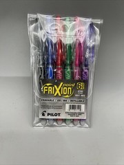 Pilot 46524 FriXion Point 0.5 mm Erasable Gel Pens, 6 Color Set in Plastic Pouch