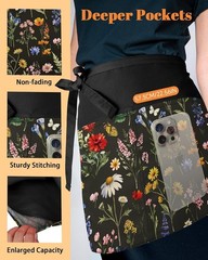 Stylish Reversible Server Apron, 6 Pockets Perfect for Restaurant Professionals