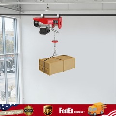 Electric Hoist 220lbs Winch Lifting Engine Crane W/ Wired Remote Control