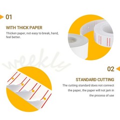 Red line Price Tag Gun Sticker 600 Labels Per Roll Refill Ink Roller For MX-5500