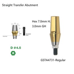 US Titanium straight abutment 7.0mm H compatible DIO UF II Platform Hex Regular