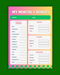 Minimalist Printable Monthly Budget Planner