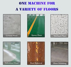 220V Concrete Floor Grinder Polishing Machine w/ 30L Dust Bucket 6 Grinding Head