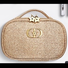 Christian Dior 2025 limited pouch bag Holiday Cosmetic Bag Gold New F/S