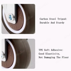 4PCS Swivel Caster Wheels Heavy Duty Furniture Castors with Brake Silent Roll