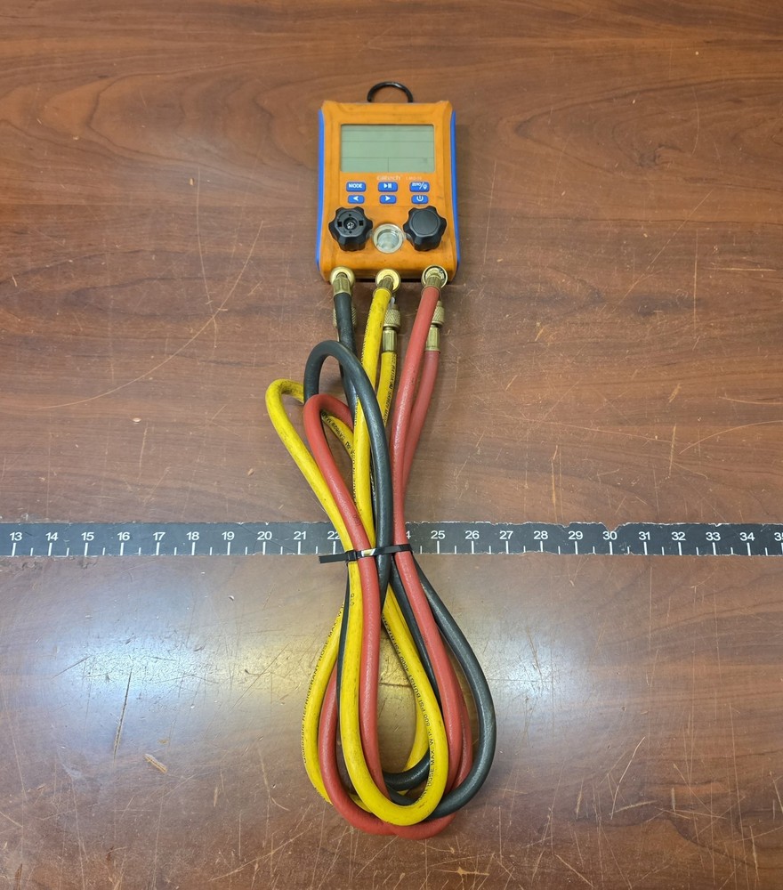 Elitech LMG-10 Digital Manifold Gauge Refrigeration Pressure Vacuum Temp Gauge