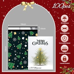 Christmas Poly Mailer 10×13 Inch 100 Pcs, Waterproof Shipping Bags for Clothi…